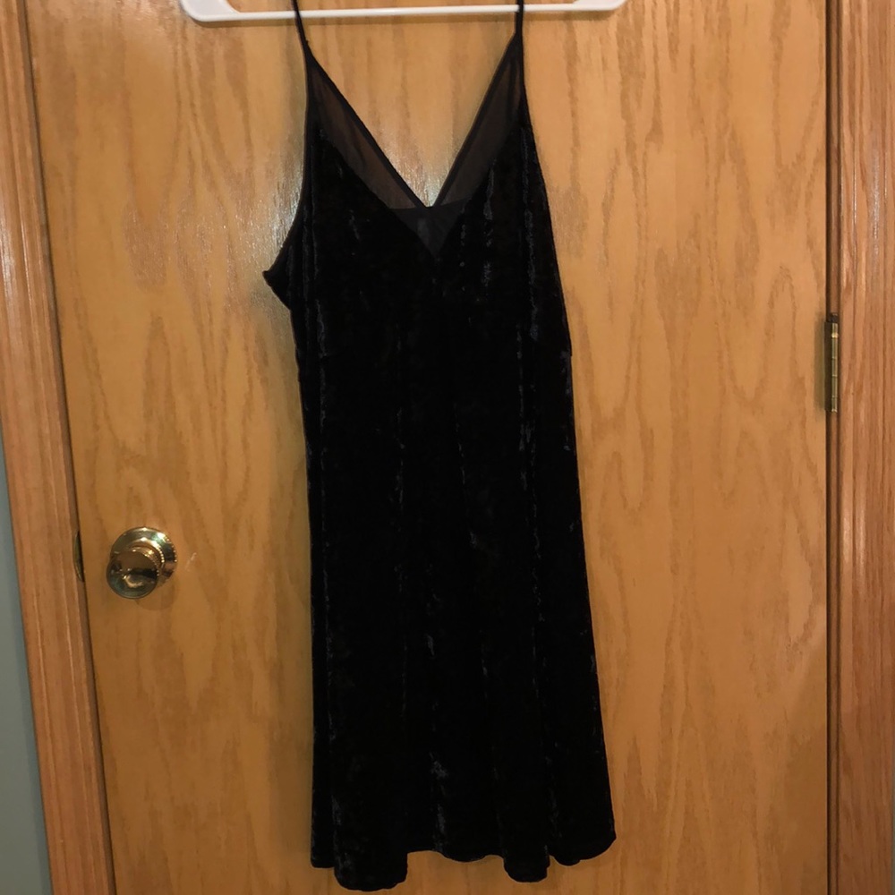 Faux velvet mini dress